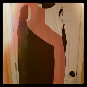 White house black market diagonal colorblock dress